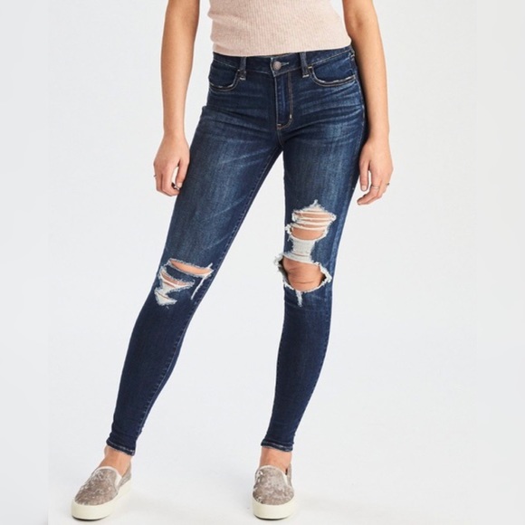 american eagle distressed jeggings